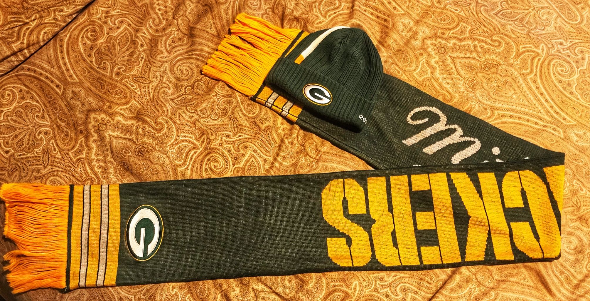 Authentic Mitchell & Ness Scarf & Official Game Day Winter Beanie: