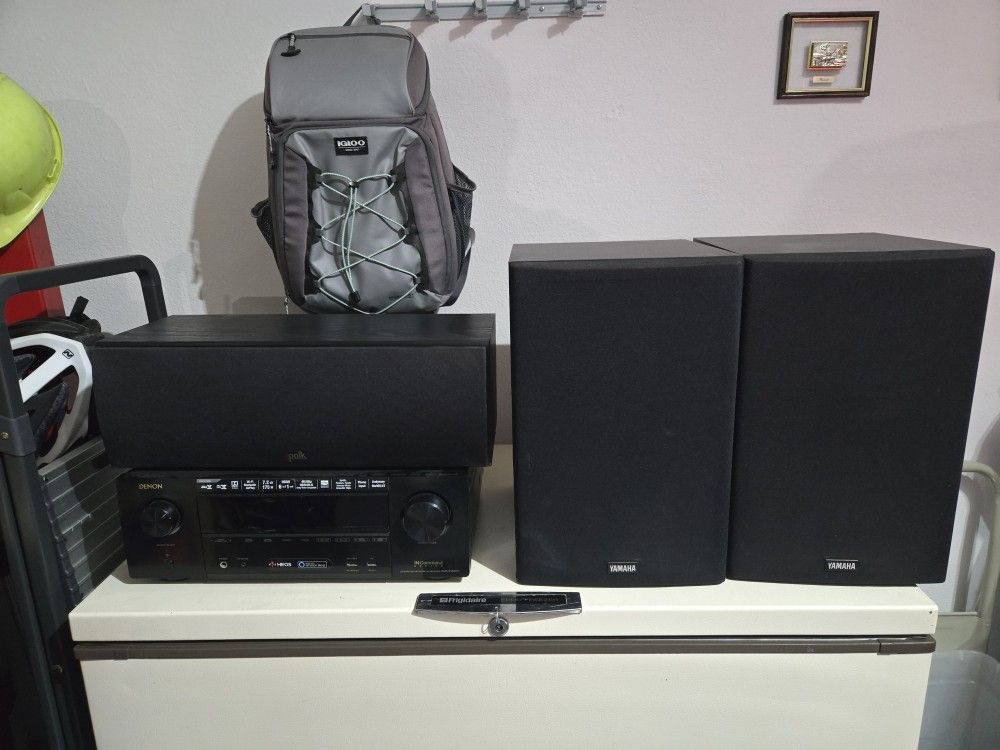 Denon 7.2 4K Receiver With Center And Front Speakers