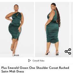 corset satin midi emerald green dress