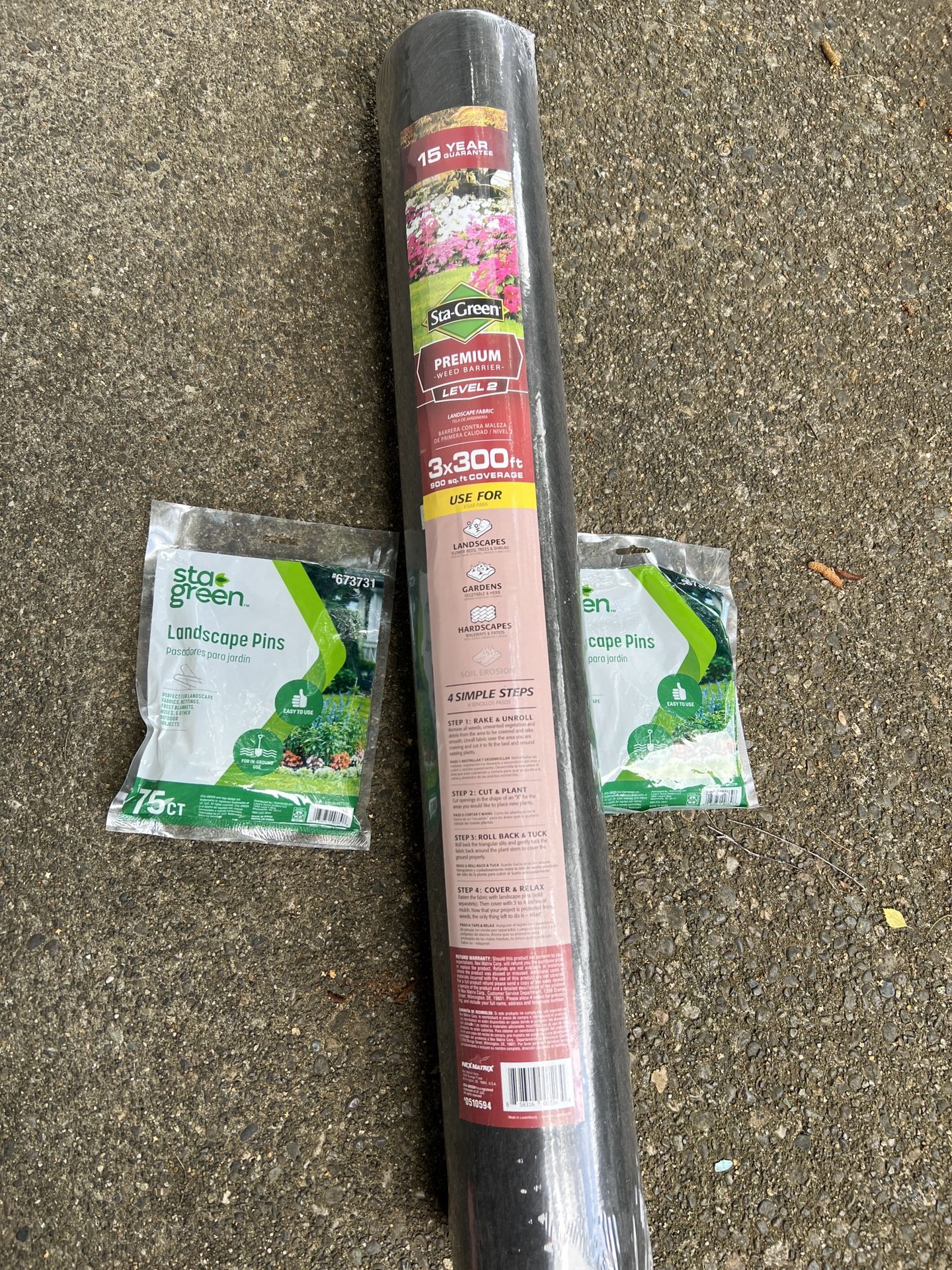 Landscaping Fabric And Pins. Free