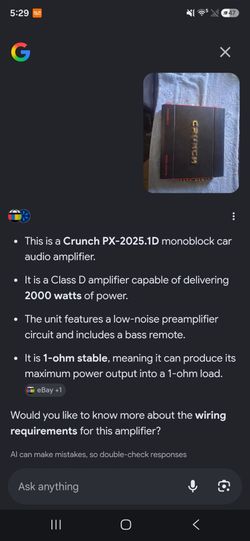 Crunch car amp 2000 watts