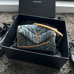 YSL Denim Down Bag