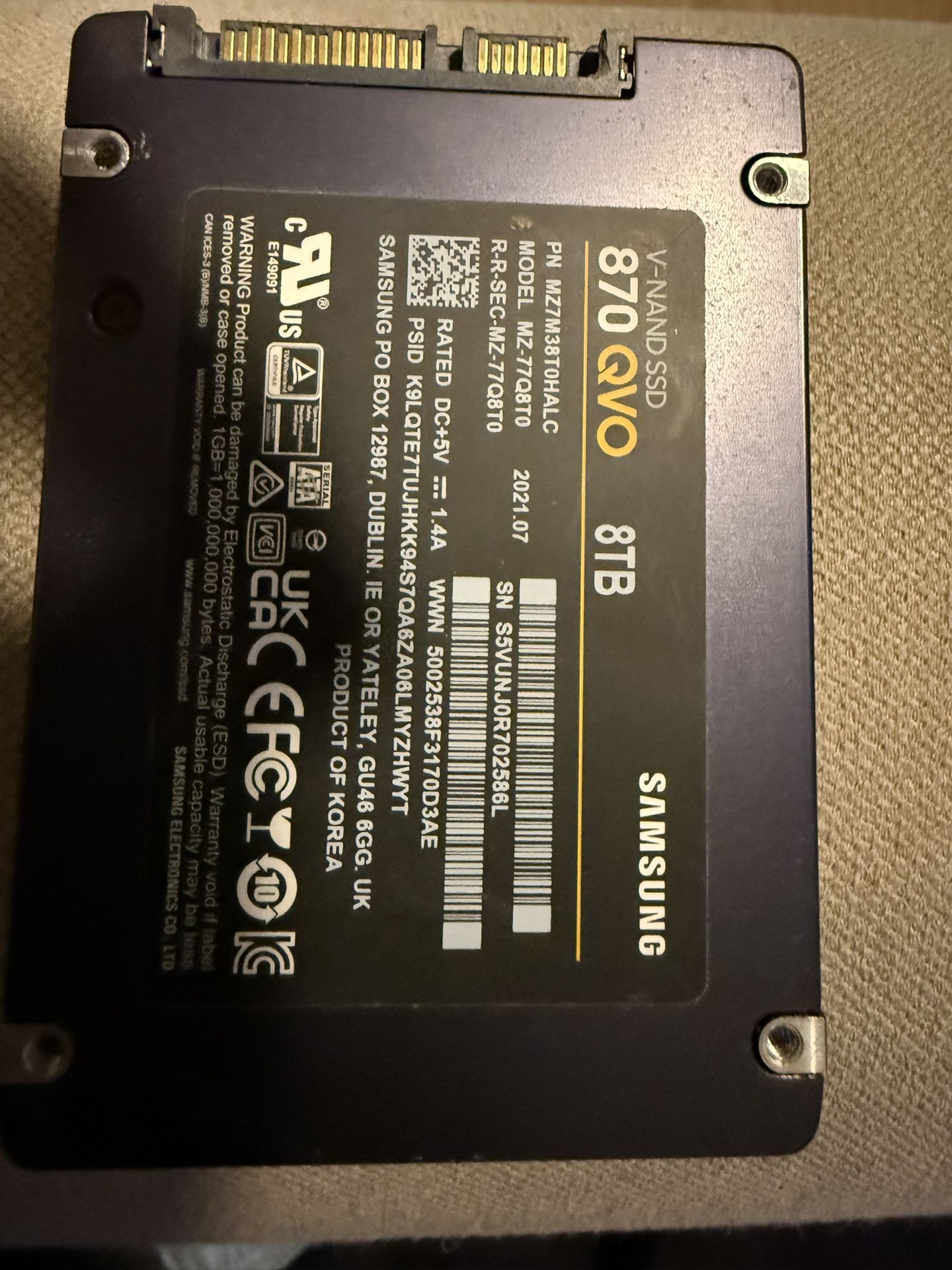 8TB Samsung 870 QVO SSD