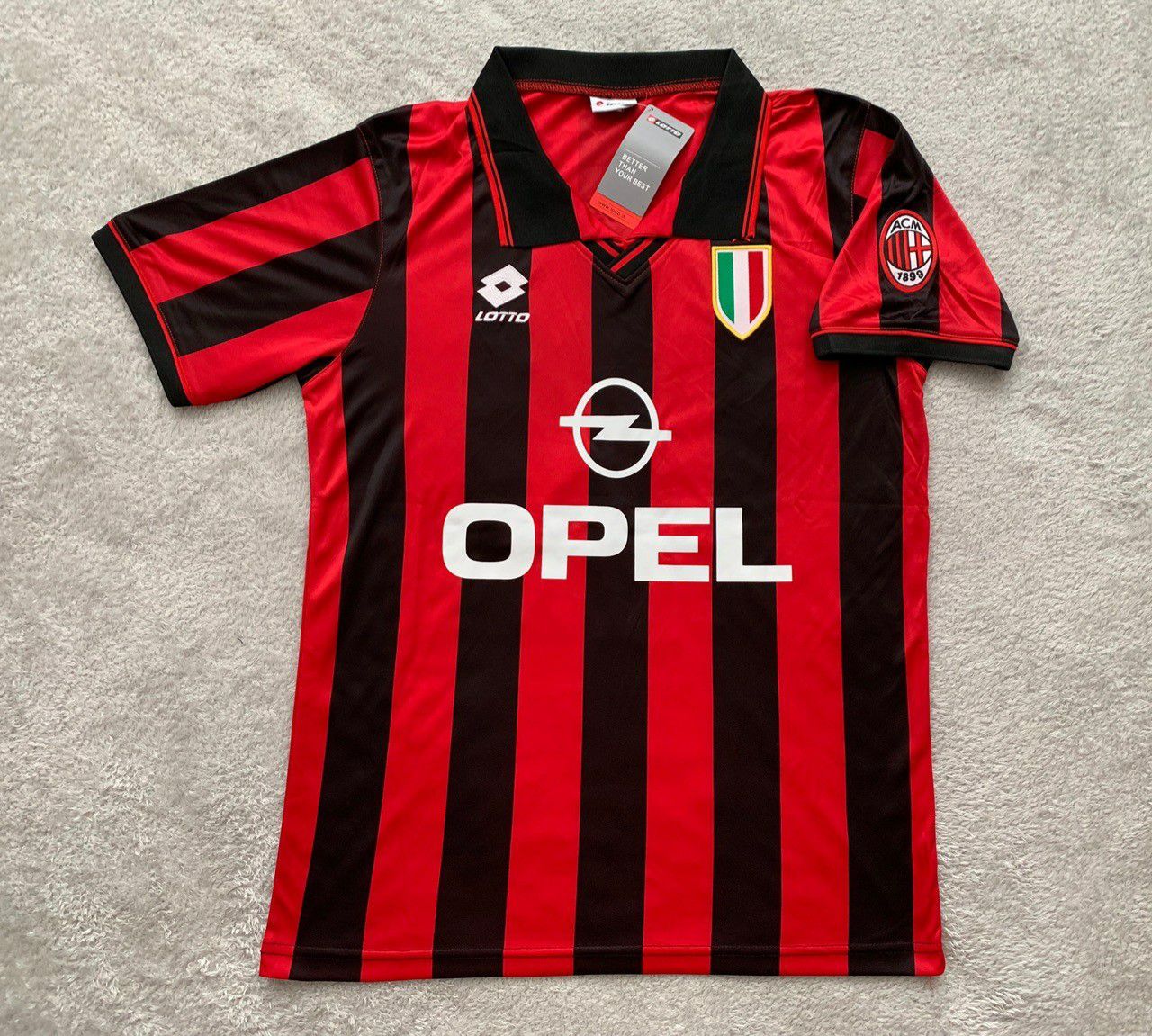 Roberto Baggio AC Milan Soccer Team New Men's Home Retro Vintage Soccer Jersey - Size M and L