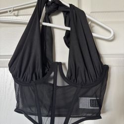 SHEIN Black mesh corset top