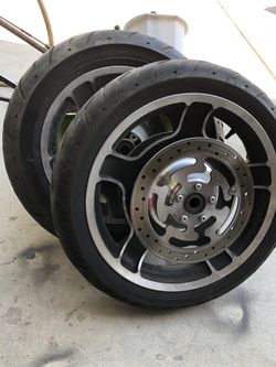 Harley front and back wheel and tire