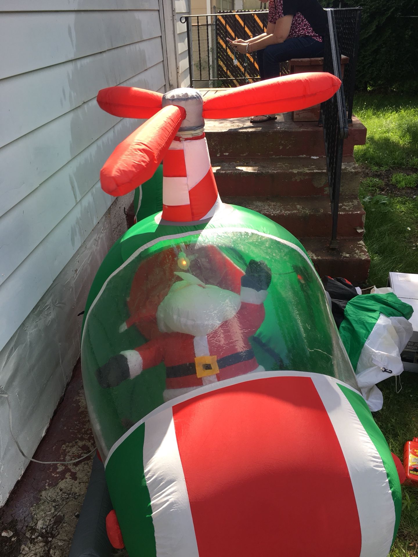 6ft animated santa In helicopter Christmas Airblown inflatable blow up