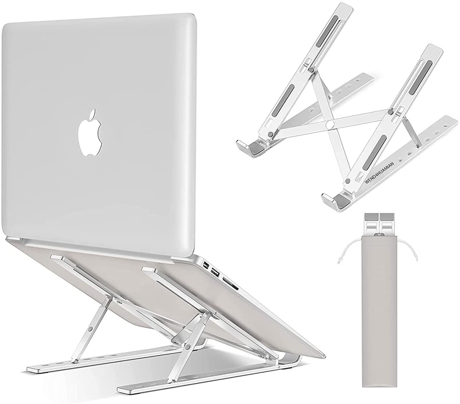 Laptop Stand, Laptop Holder Riser Computer Stand, Adjustable Aluminum Portable Foldable Notebook Stand, Compatible with MacBook Air Pro, HP, Lenovo, D