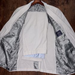 Classic Fit Cotton Seersucker 1818 Suit | Brooks Brothers 46L/W40  Spring 12