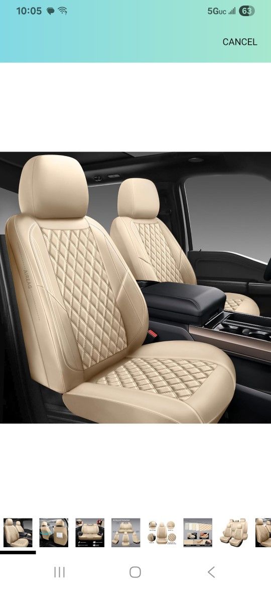 BEIGE PREMIUM LEATHER SEAT COVERS