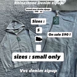 Denim Tear Zip Up Jacket