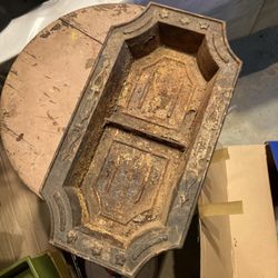 Ornate Decorative  Hall Tree Cast Iron Drip Pan or holy water tray