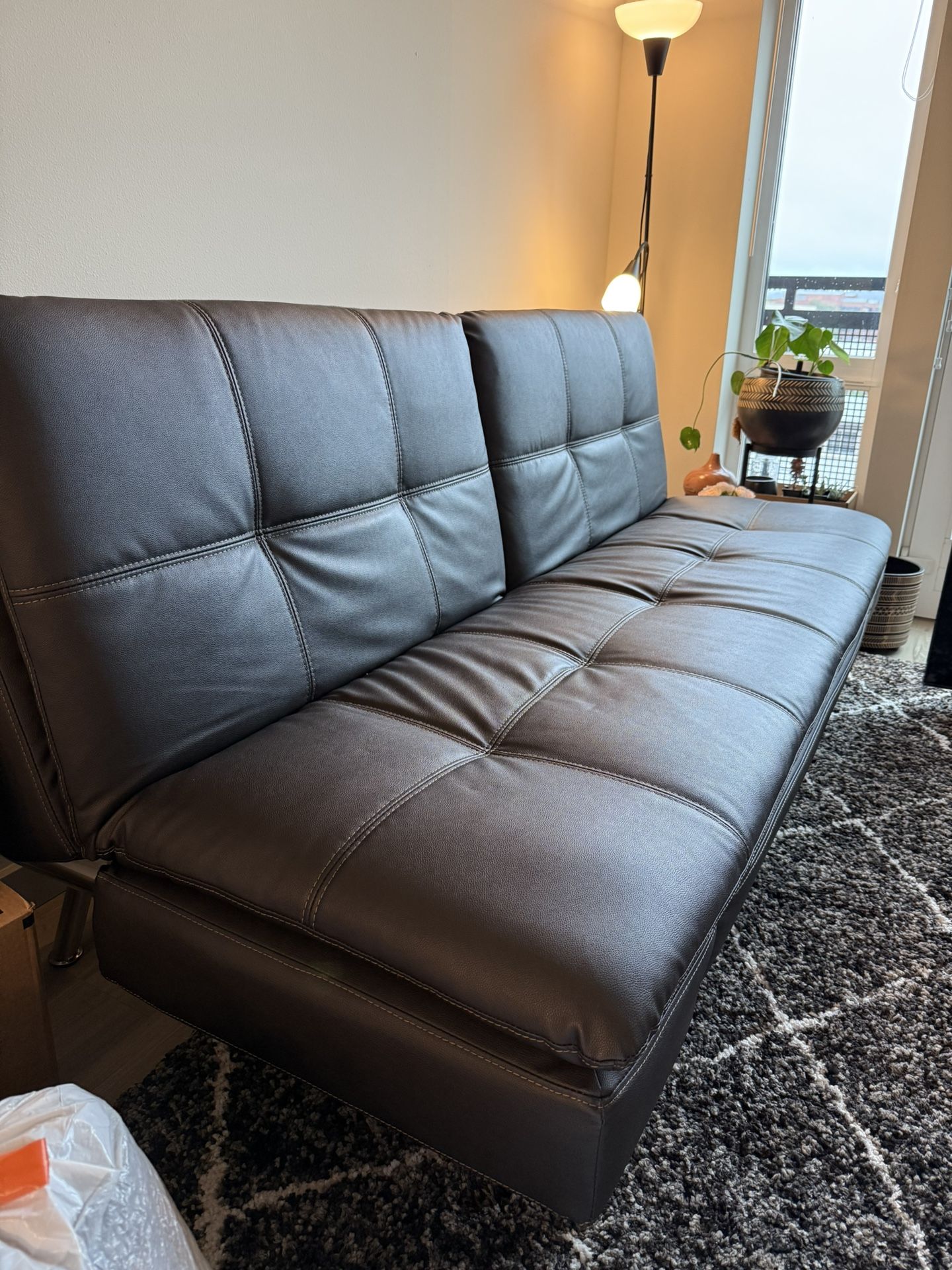 Leather Futon/leather Couch $140 - Excellent Condition