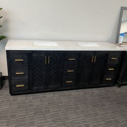 84” Bathroom Vanity In Black 