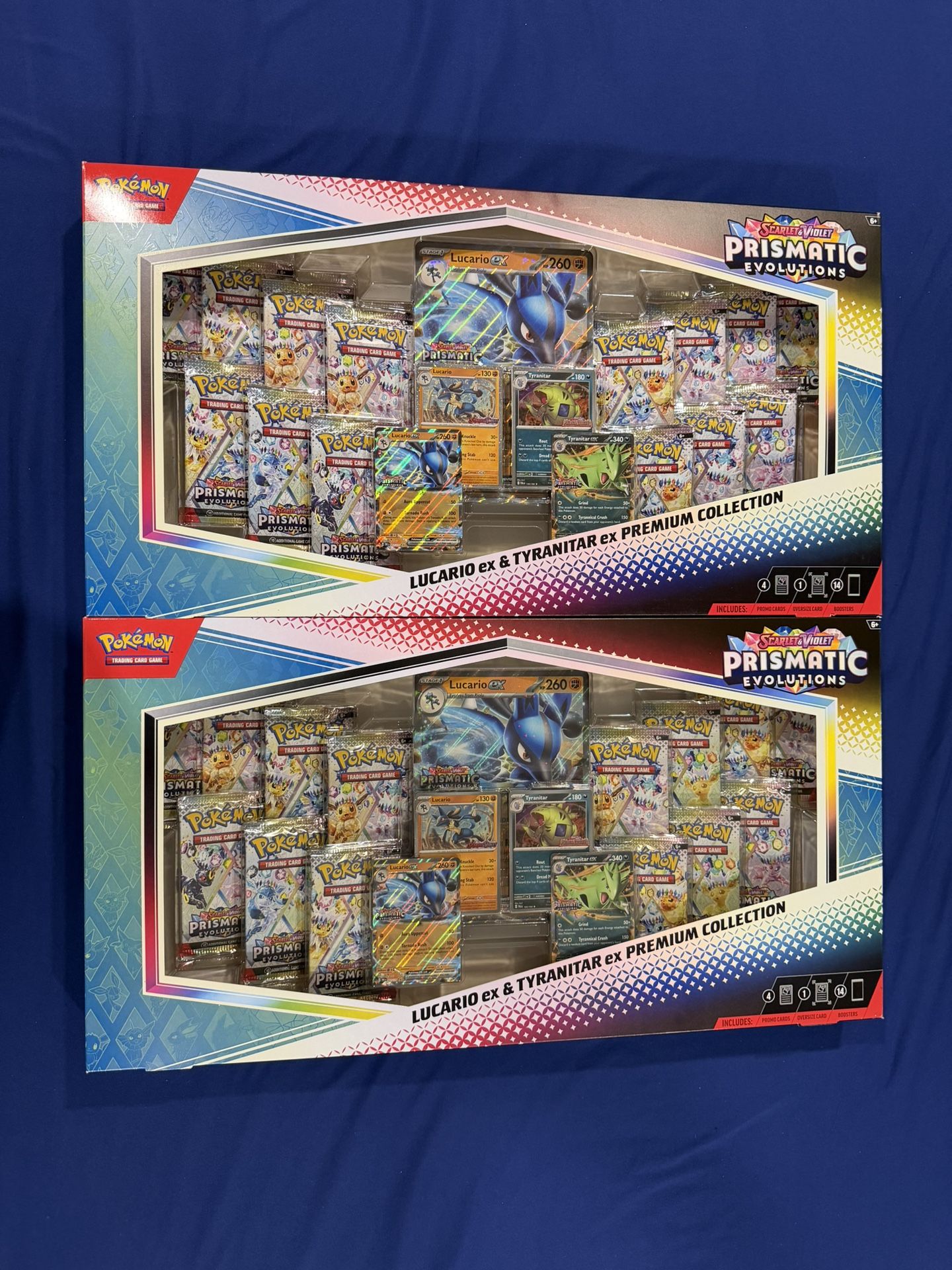 Pokemon Prismatic Evolutions Lucario ex & Tyranitar ex Premium Collection