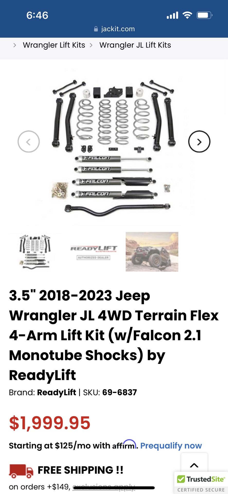 Ready Lift Kit For Jeep