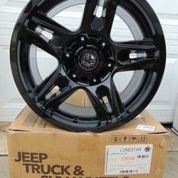 4 New Gloss Black 17X8.5 American Outlaw Lonestar Rims 6X5.5 -10MM Offset