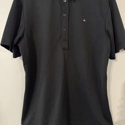J.Lindeberg Men's Regular Fit Golf Polo Shirt Black Size XL