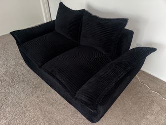 Brand New Black Courdaroy Love Seat /Couch