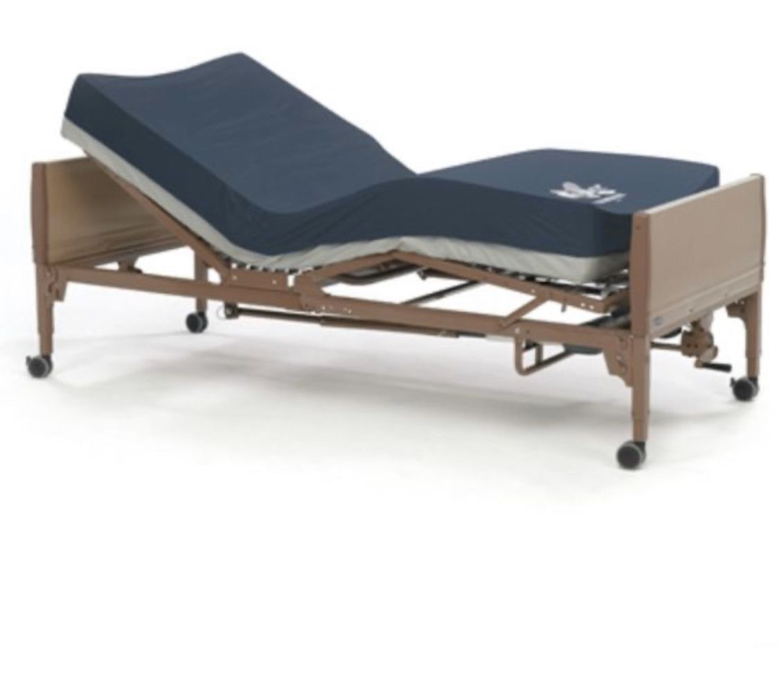 Invacare hospital bed with gel mattress