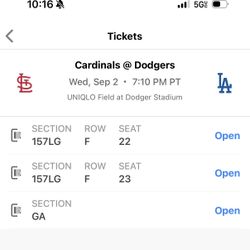 Cardinals @ Dodger Sept 2 GA Parking Included 