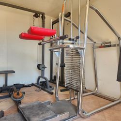 Vintage Squat Machine And Air Shock Leg Press