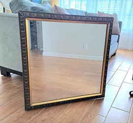 Gold Beige Brown Framed Wall Mirror 