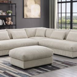 New! Ultra Plush Sectional Sofa, Deep Seating Couch, Sectional, Ivory Sofa, Beige Couch, Sectional And Ottoman, Soft Upholstered Sofa, Sectionals, Sof