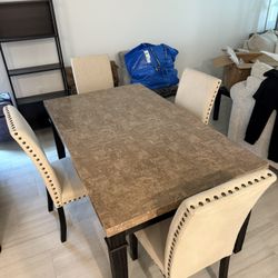 Free Dining Table & Chairs And Bookcase