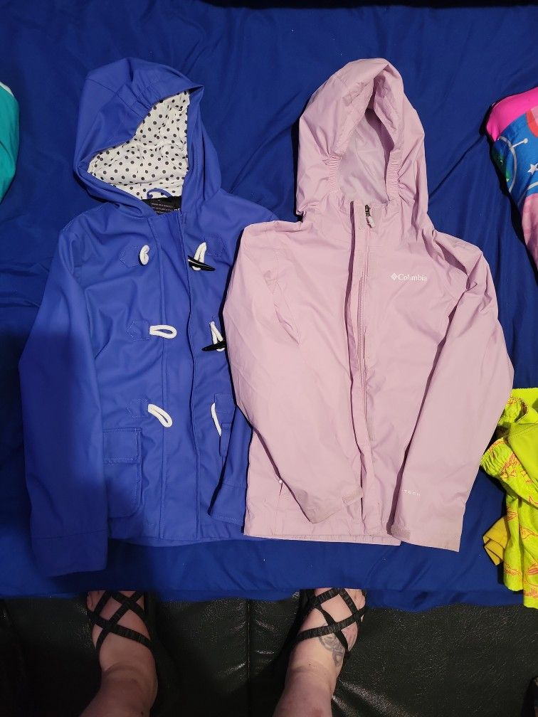 Girls Rain Jacket Size 7/8 (Two)