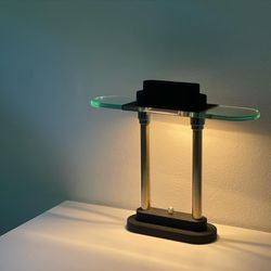 1980’s Postmodern Halogen Bankers Desk Lamp