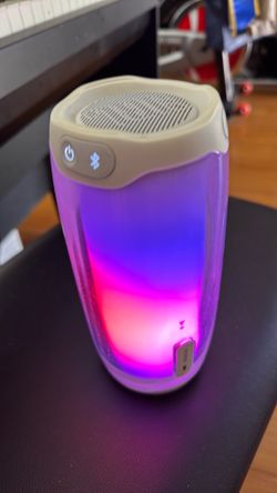 JBL Pulse 4 Bluetooth Speaker – 360° LED Light Show (White)