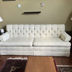 White Sofas + Ottoman 