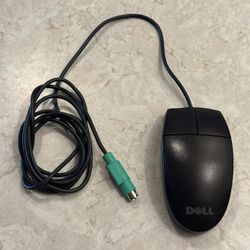 Vintage Black Dell Ps2 Computer Mouse Made By Logitech
