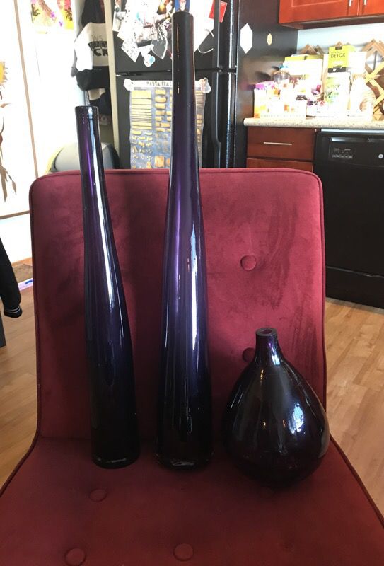 Three purple vases from Z Gallerie