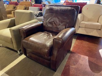 Cocoa Brown Leather Push Back Recliner