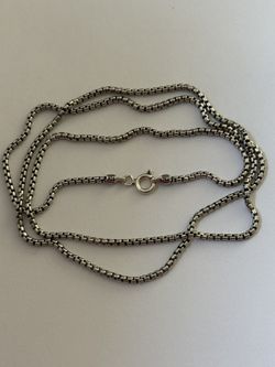 925 Silver 21.75ā 2mm necklace box chain unisex 21.75 inches