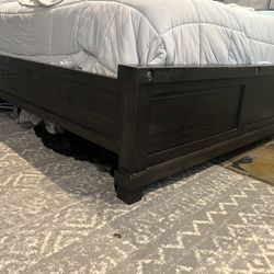 Queen black bed frame