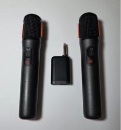 JBL Wireless 2 Microphone Set - 2 Microphones + Receiver/ Adapter, Karaoke Ready & Charger
