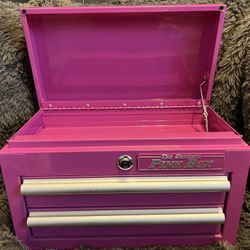 The Original Pink Box This 18-Inch 2-Drawer 18G Steel Mini Chest with Lid