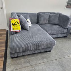 Corduroy Grey Sectional 