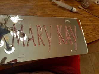 Mary Kay license plate with rhinestones
