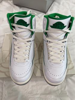 Air Jordan 2 White Green High-Top Sneakers