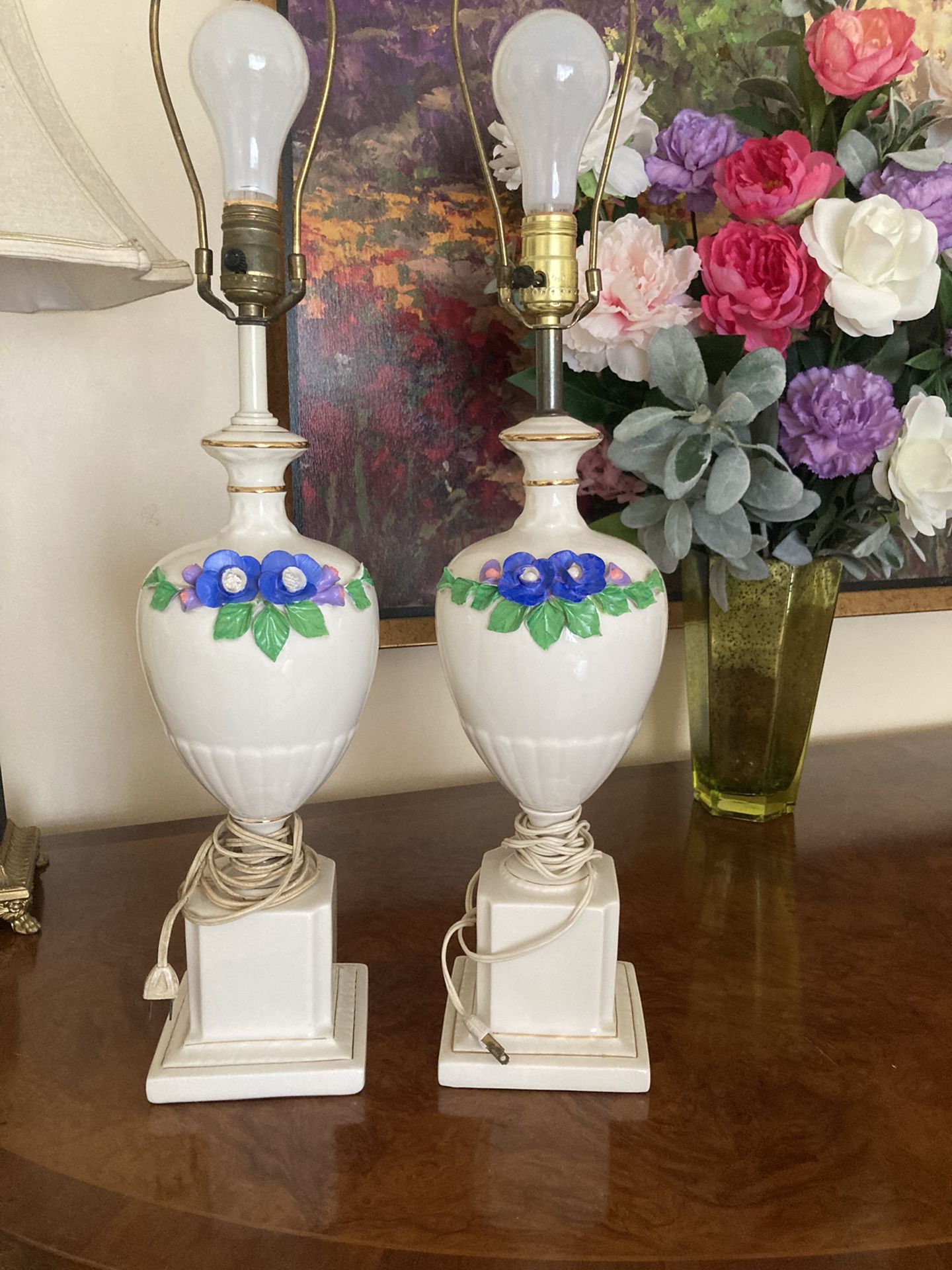 Italian Porcelain Vintage Lamps 