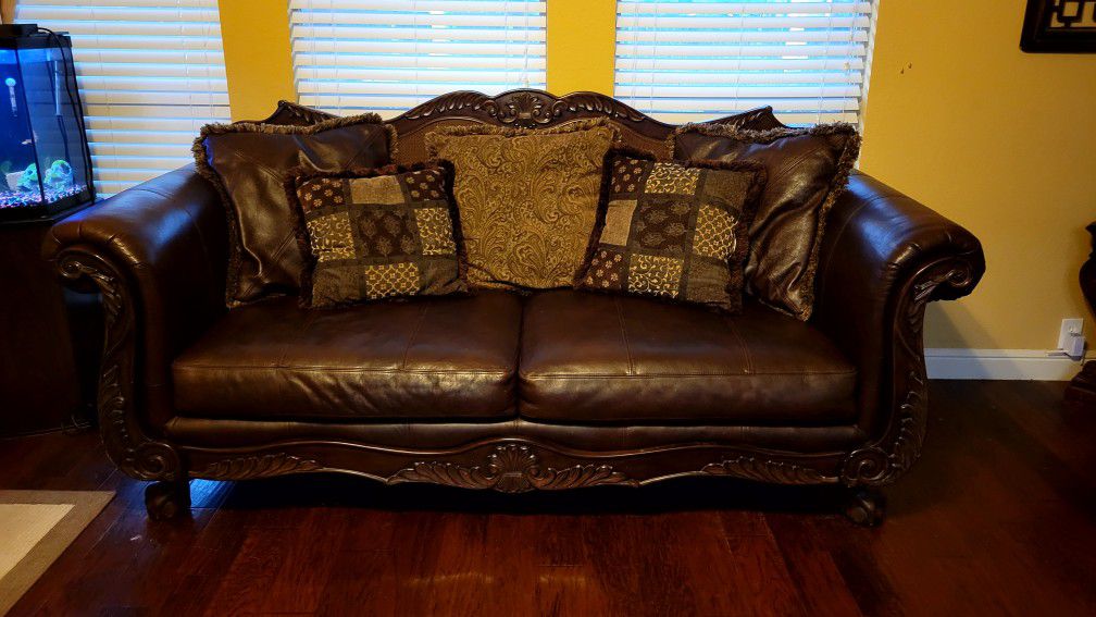 Elegant Leather Sofa Purchased From ASHLEY FURNITURE