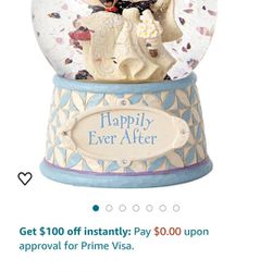 Enesco Disney Traditions by Jim Shore Mickey and Minnie Mouse Happily Ever After Wedding Waterball- Decorative Hand Painted Water Snow Globe Resin Gla