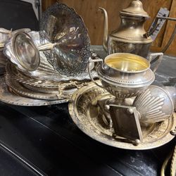 Antique Silver Plated Dish Set