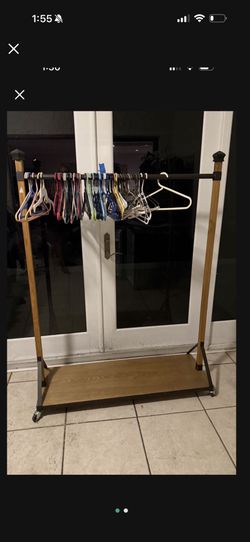 Steady Wood Clothing Rack & wood Shelf