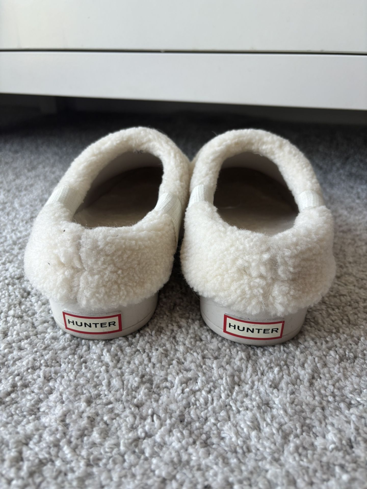Hunter Boots White Fur Lined- Like New