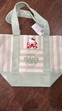 Trader Joe Hello Kitty striped tote